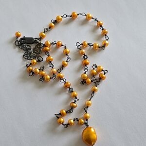 Silpada Oxidized Sterling Silver & Copper Color Pearl Necklace